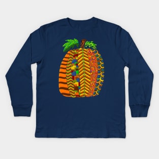 Quirky Pumpkin Art Kids Long Sleeve T-Shirt